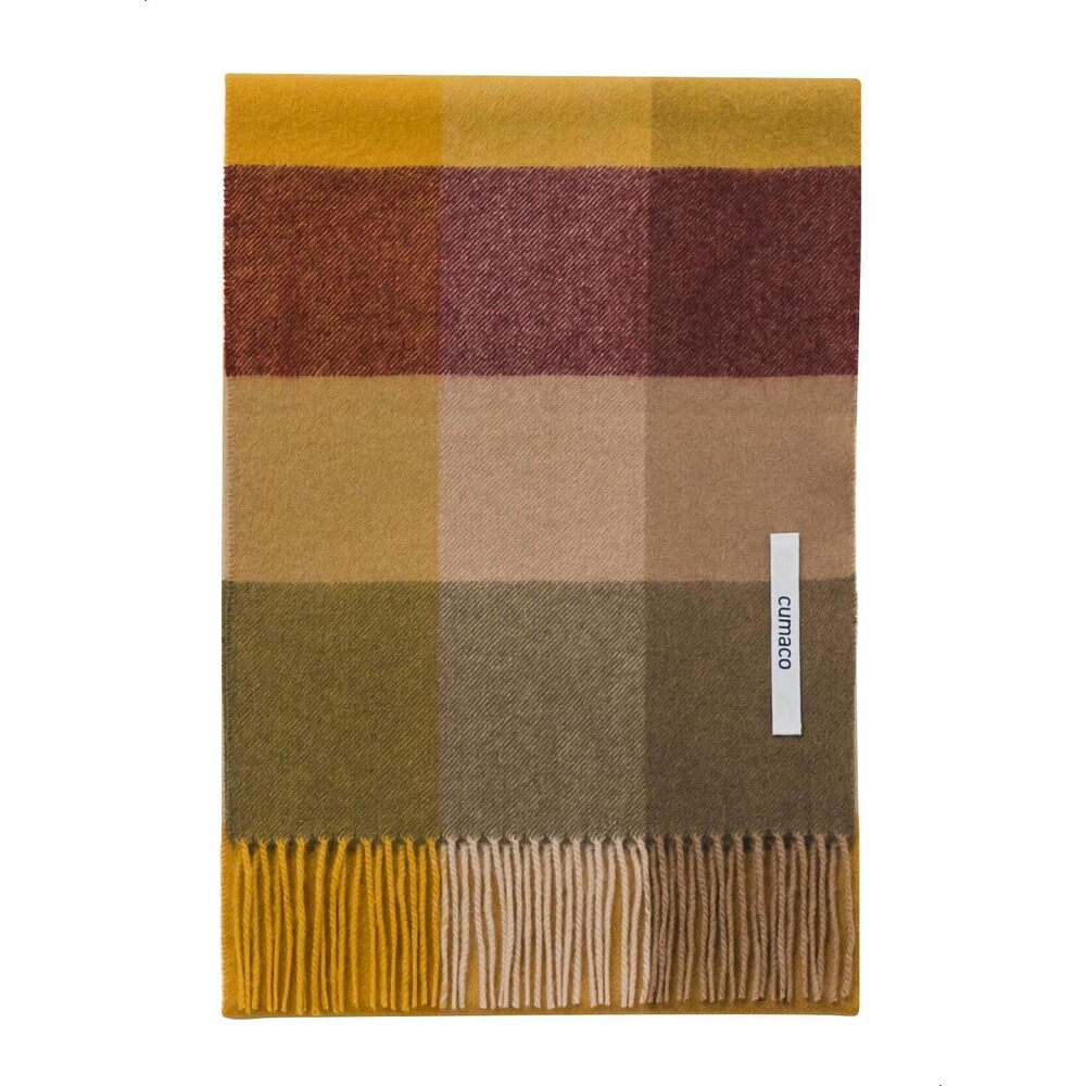 6358 02.amber Yellow Cashmere Scarf Large Thick Ladies